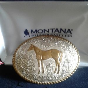 Western Belt Buckle  with horse ladies or mens